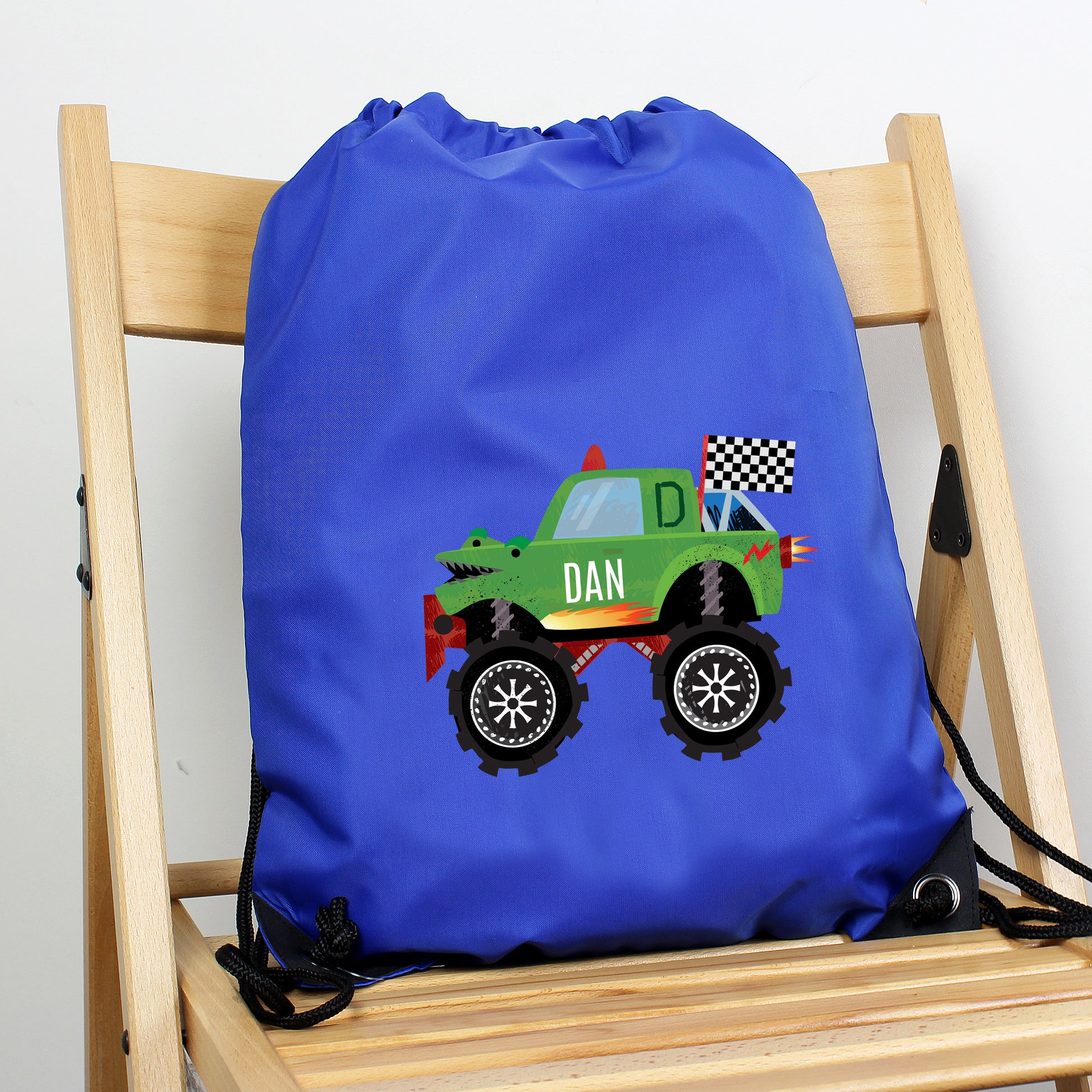 Personalised Monster Truck Blue Kit Bag - image 3
