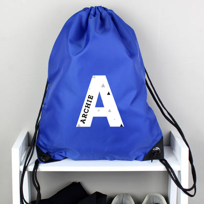 Personalised Initial Blue Kit Bag from Heartfelt Gifts