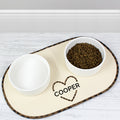 Personalised Love Heart Microfibre Pet Bowl Mat from Heartfelt Gifts