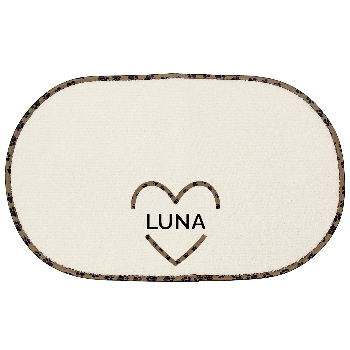 Personalised Love Heart Microfibre Pet Bowl Mat - image 2
