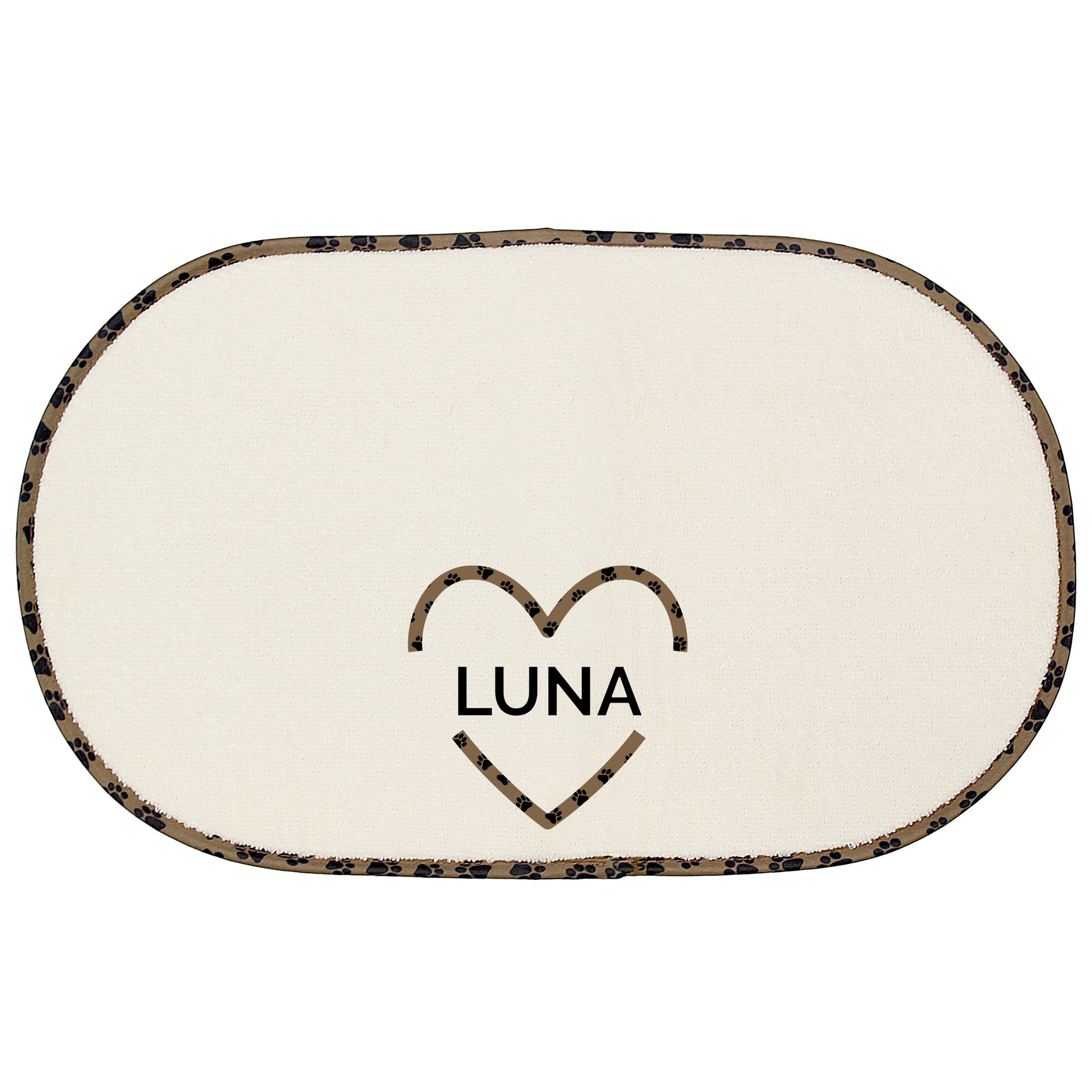 Personalised Love Heart Microfibre Pet Bowl Mat - image 2