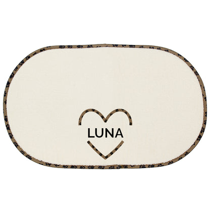 Personalised Love Heart Microfibre Pet Bowl Mat - image 2