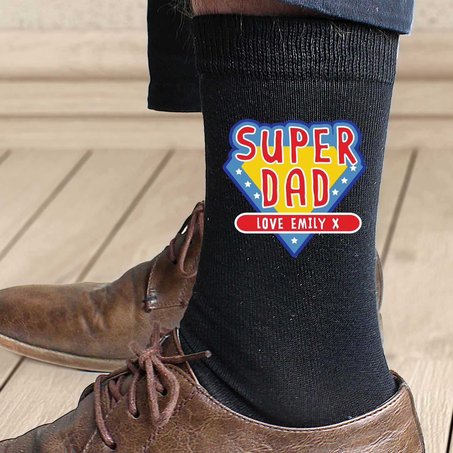 Personalised Super Dad Mens Socks - image 3