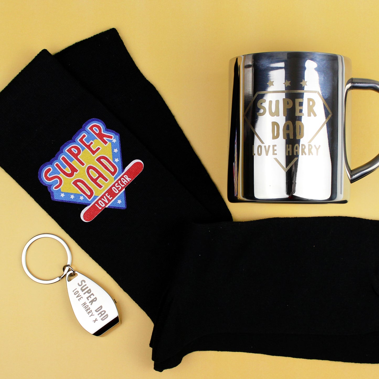 Personalised Super Dad Mens Socks - image 4