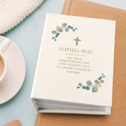 Personalised Botanical Cross 6x4 Photo Album with Sleeves from Heartfelt Gifts