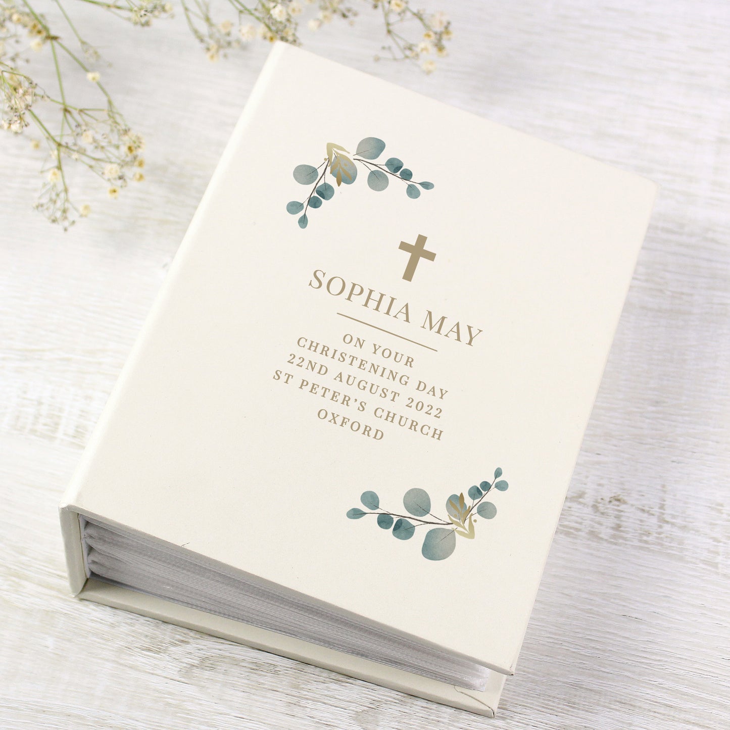 Personalised Botanical Cross 6x4 Photo Album with Sleeves - image 4