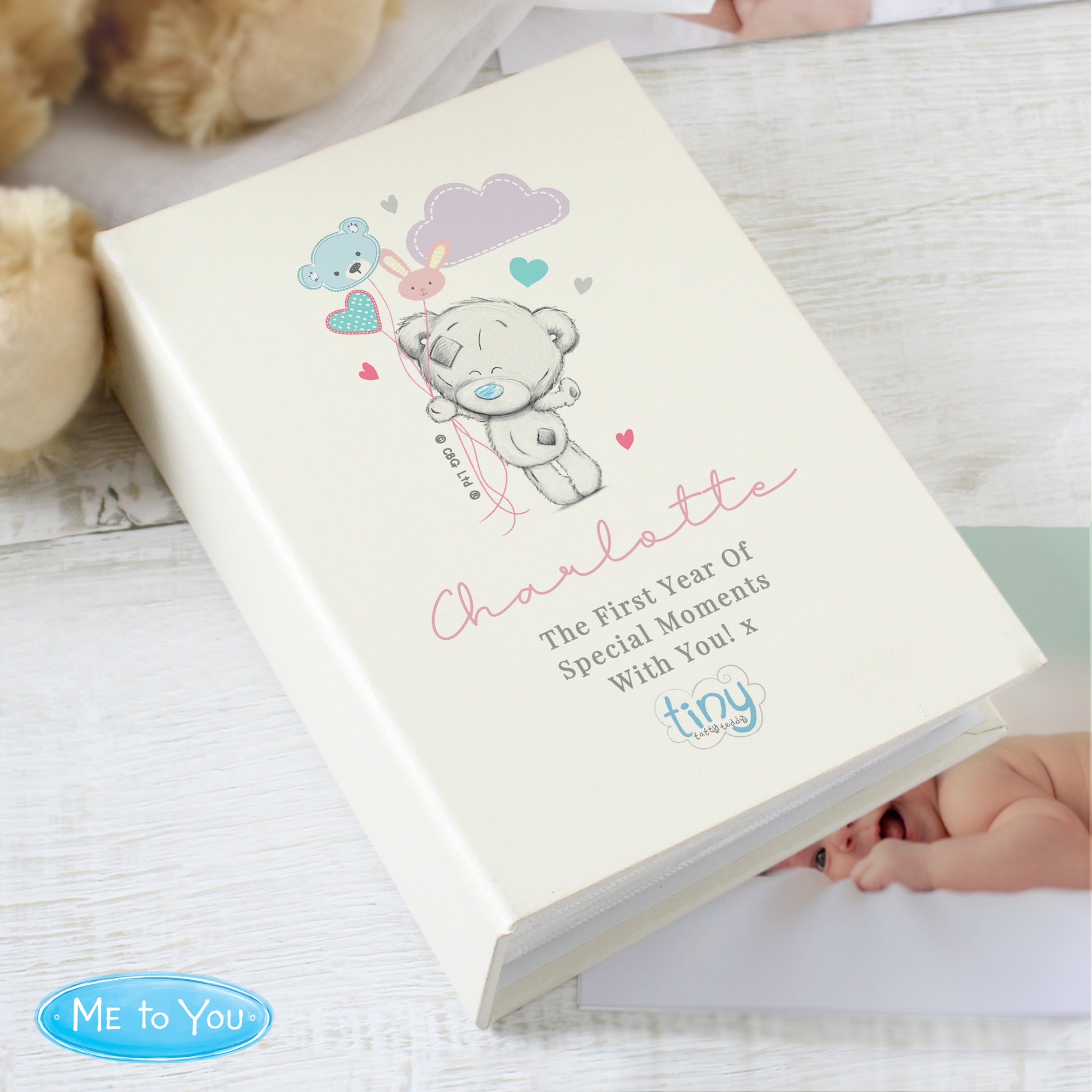 Personalised Tiny Tatty Teddy Pink 6x4 Photo Album with Sleeves from Heartfelt Gifts