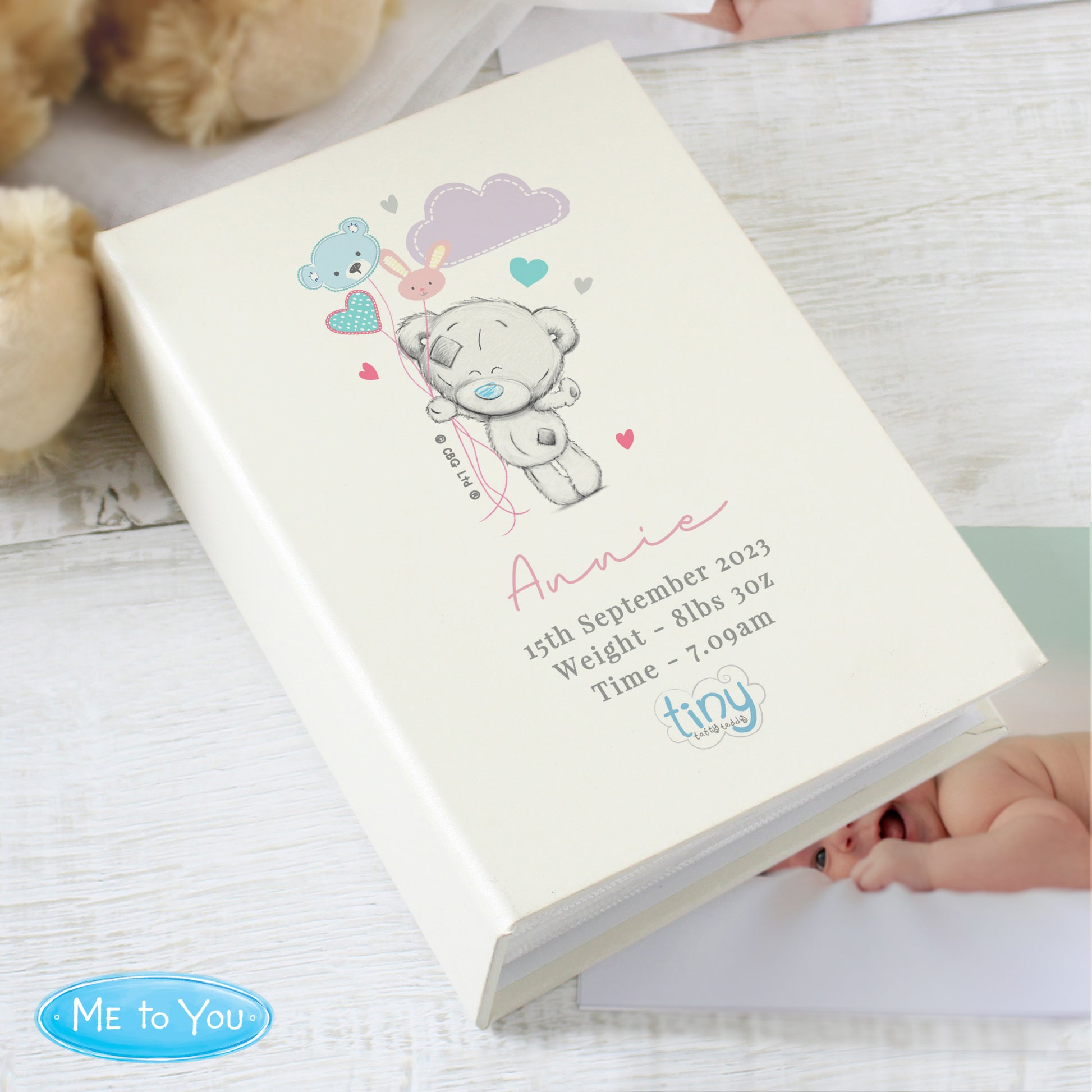Personalised Tiny Tatty Teddy Pink 6x4 Photo Album with Sleeves - image 3