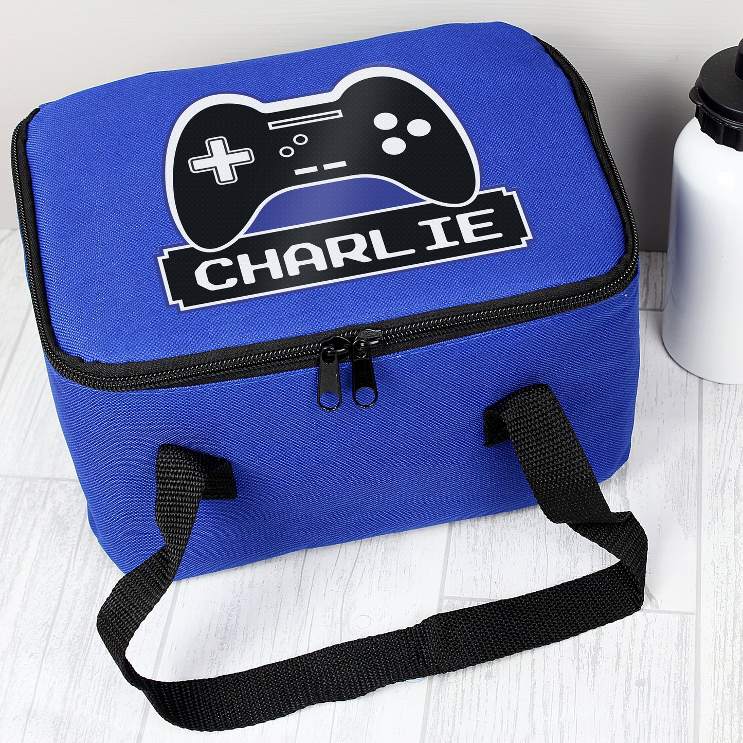 Personalised Gaming Blue Lunch Bag from Heartfelt Gifts