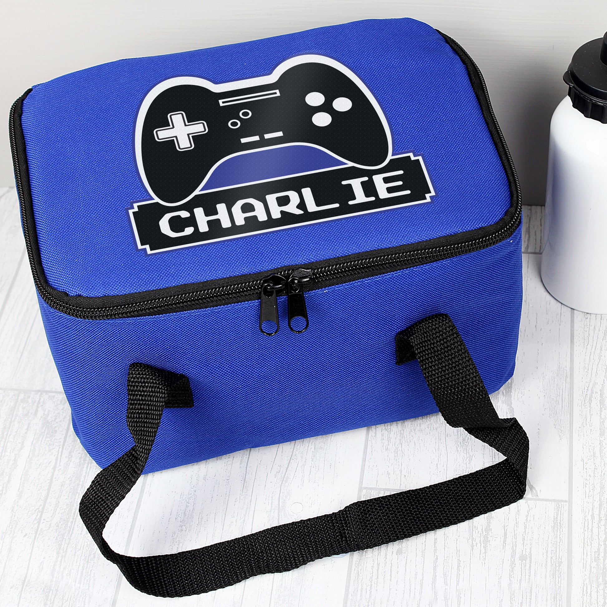 Personalised Gaming Blue Lunch Bag from Heartfelt Gifts