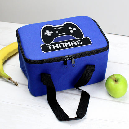Personalised Gaming Blue Lunch Bag - image 2