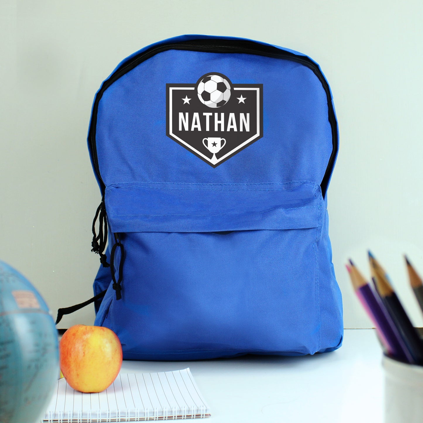 Personalised Football Blue Backpack from Heartfelt Gifts