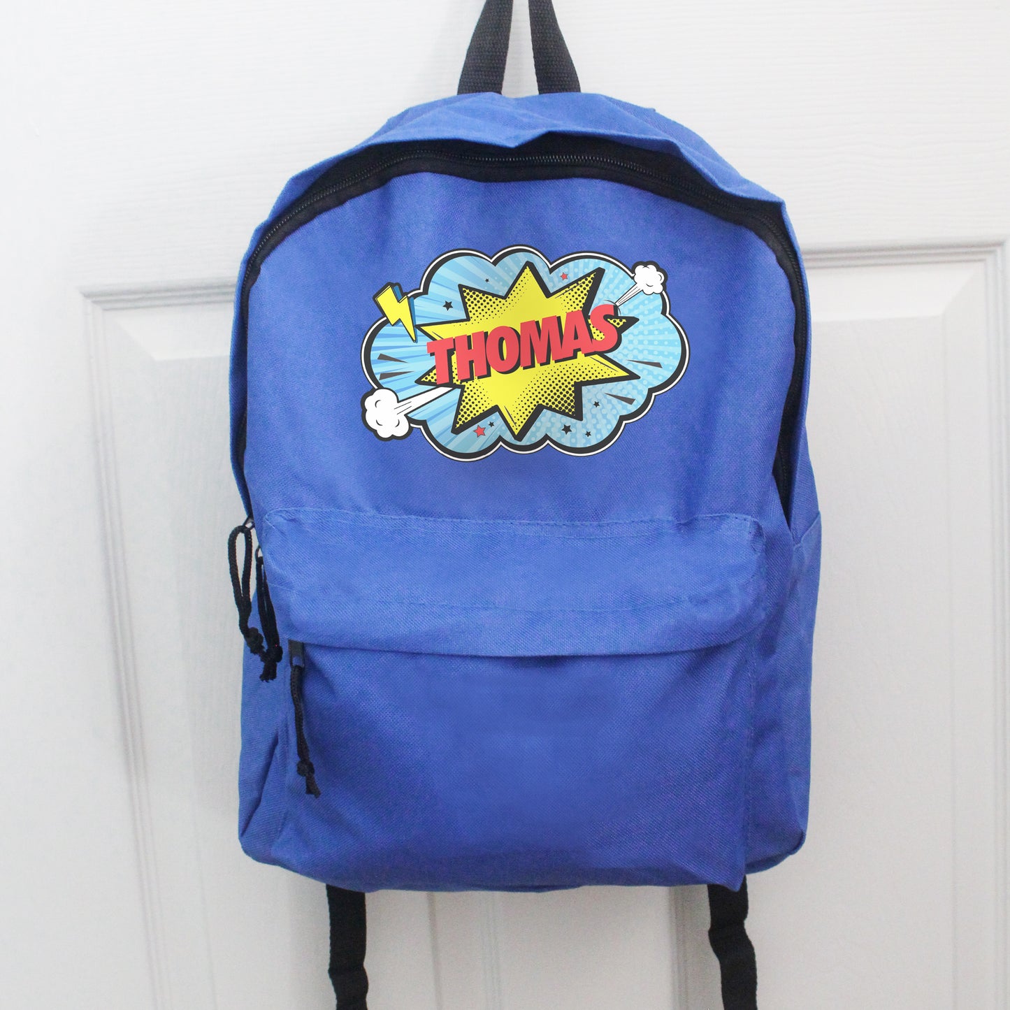 Personalised Superhero Blue Backpack - image 4