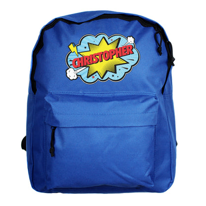 Personalised Superhero Blue Backpack - image 5