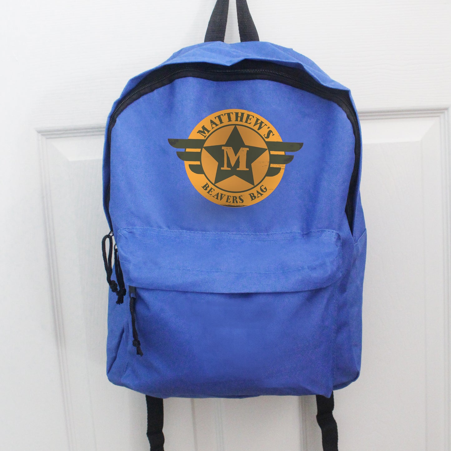 Personalised Badge Blue Backpack - image 4
