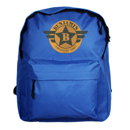 Personalised Badge Blue Backpack - image 5