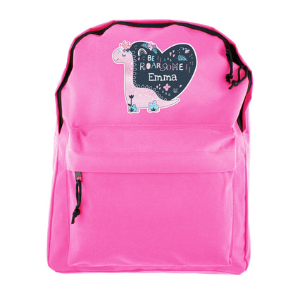 Personalised Dinosaur Pink Backpack - image 5