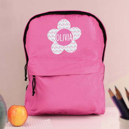 Personalised Flower Pink Backpack from Heartfelt Gifts