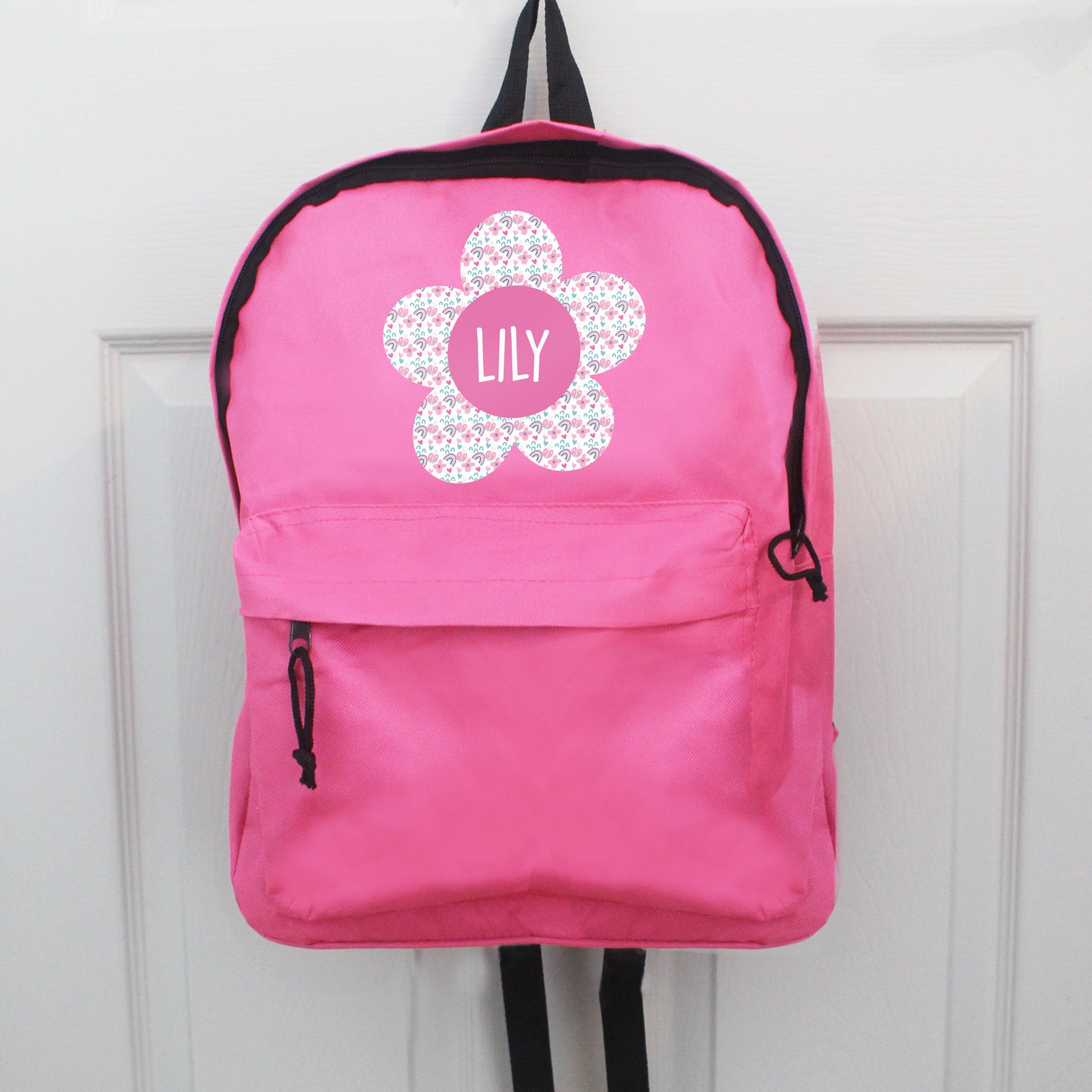 Personalised Flower Pink Backpack - image 2