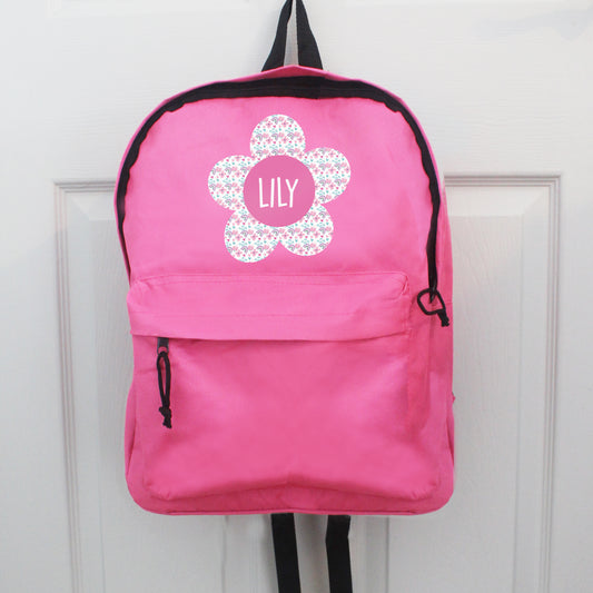 Personalised Flower Pink Backpack - image 2