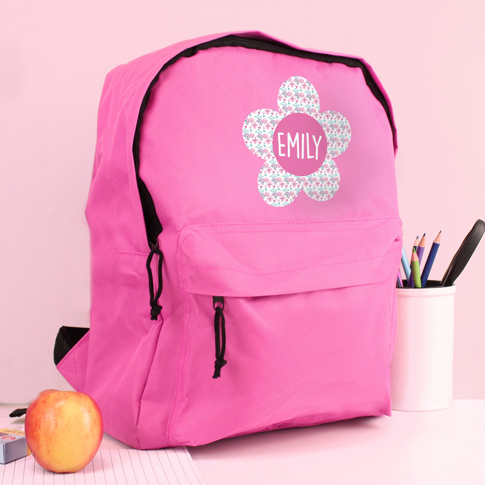 Personalised Flower Pink Backpack - image 4