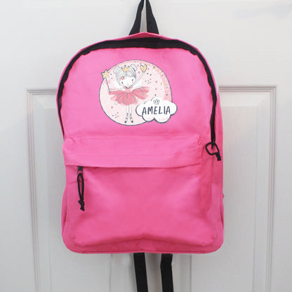 Personalised Princess Ballerina Pink Backpack - image 2