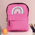 Personalised Pastel Rainbow Pink Backpack from Heartfelt Gifts
