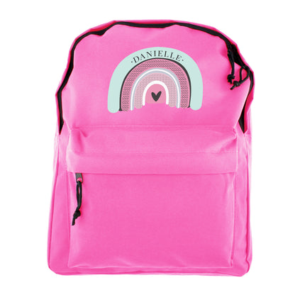 Personalised Pastel Rainbow Pink Backpack - image 5