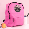Personalised Leopard Print Pink Backpack from Heartfelt Gifts