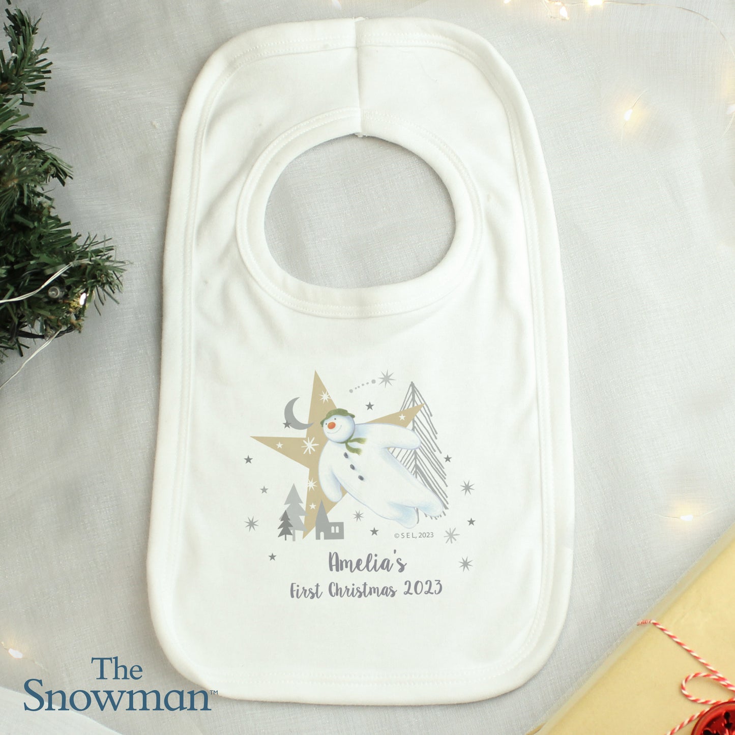 Personalised The Snowman Magical Adventure Bib - image 3