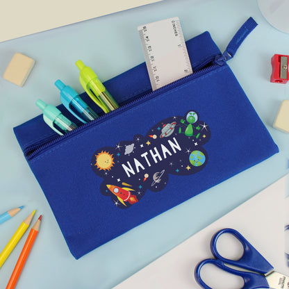 Personalised Space Blue Pencil Case from Heartfelt Gifts