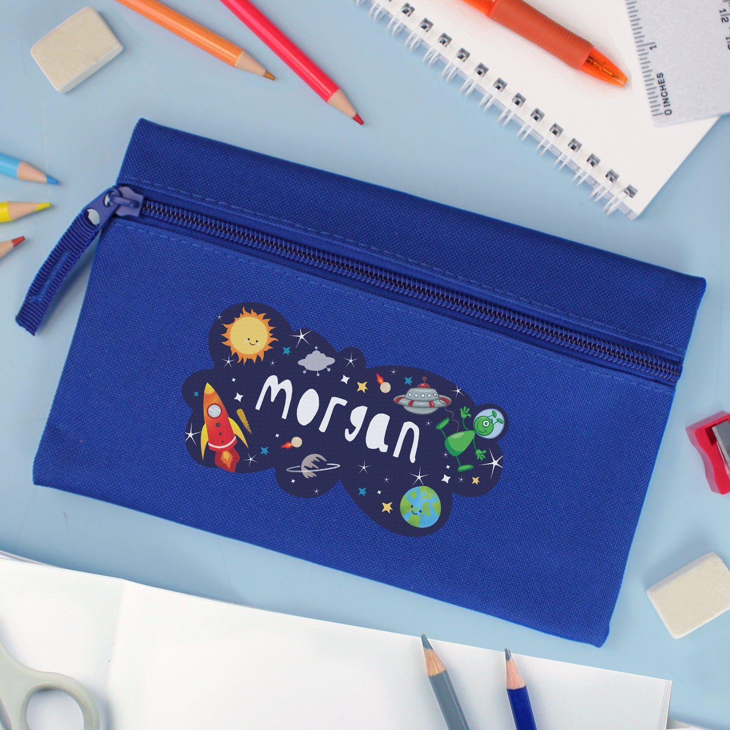 Personalised Space Blue Pencil Case - image 3