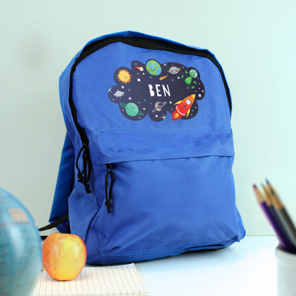 Personalised Space Blue Backpack - image 2