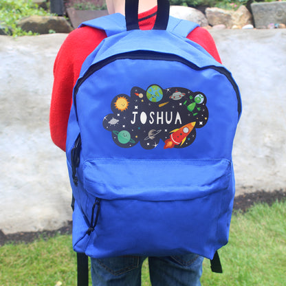 Personalised Space Blue Backpack - image 3