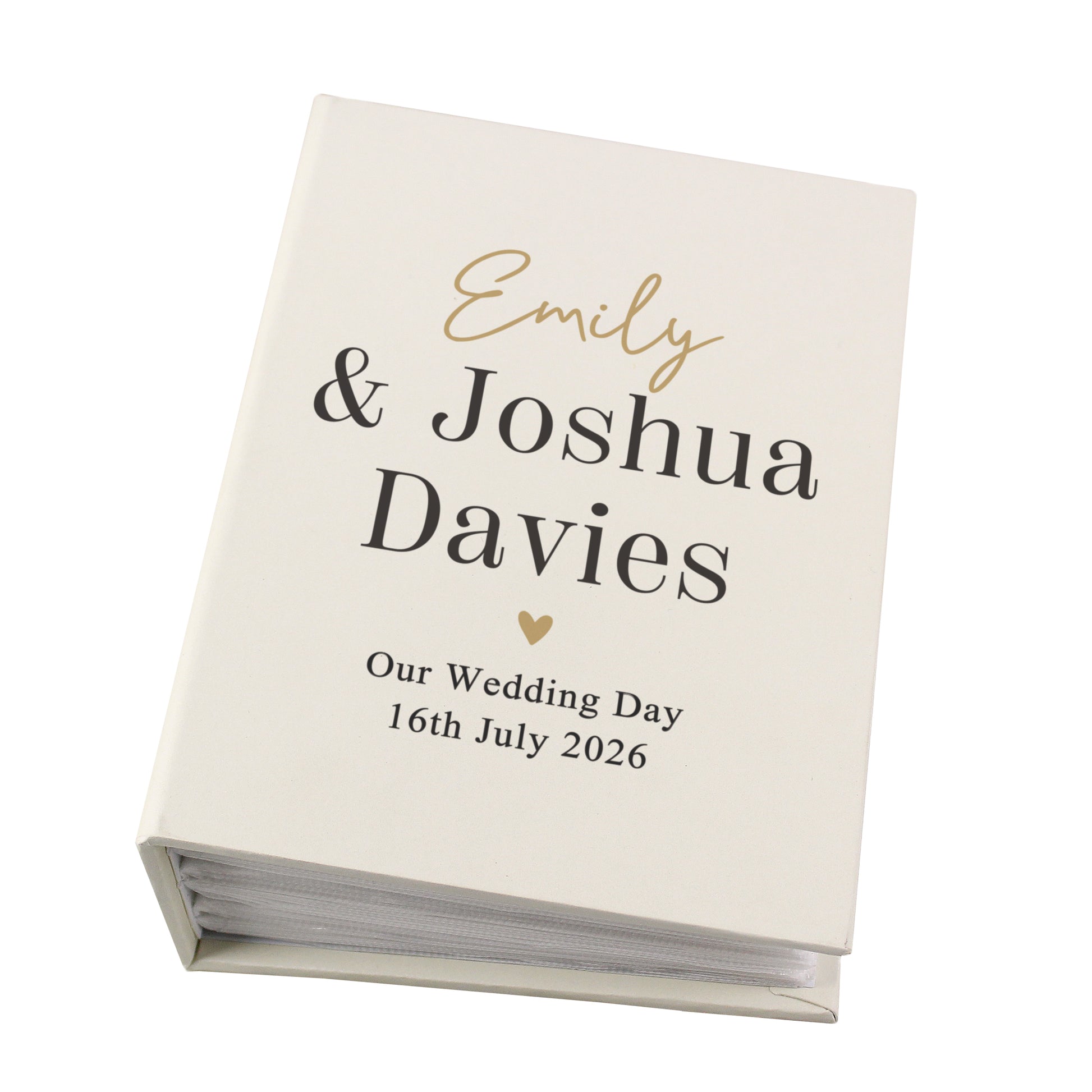 Personalised Black and Gold Free Text 6x4 Photo Album – Wedding Gift - image 4