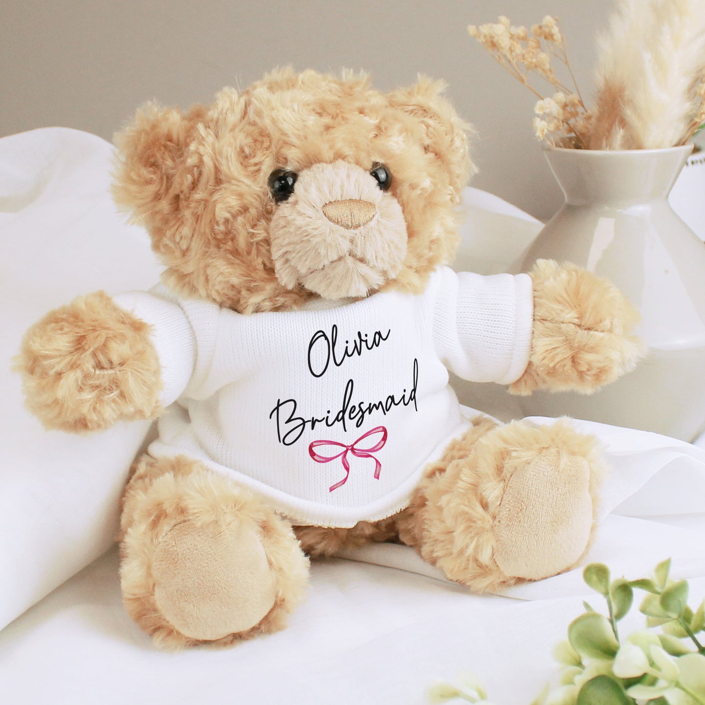 Personalised Bow Flower Girl Bear - image 3