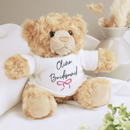 Personalised Bow Flower Girl Bear - image 3