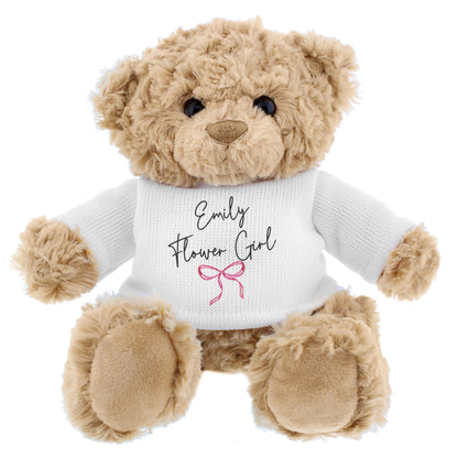Personalised Bow Flower Girl Bear - image 4