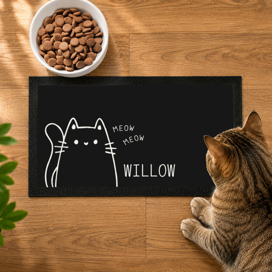 Personalised Cartoon Cat Bowl Mat from Heartfelt Gifts