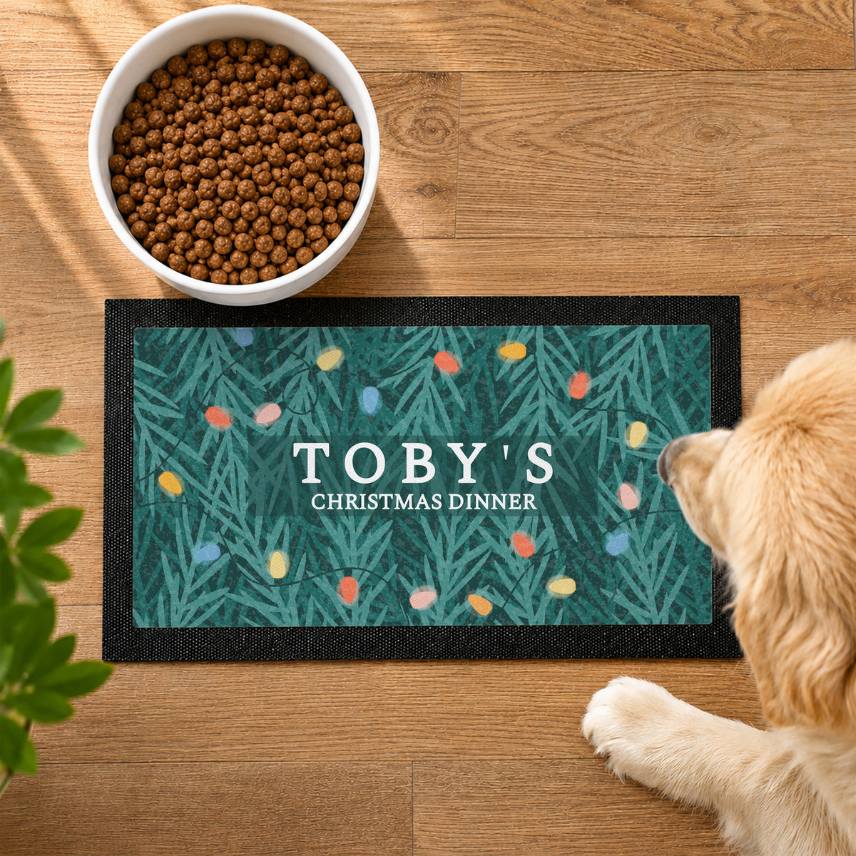Personalised Christmas Pet Bowl Mat from Heartfelt Gifts