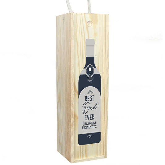 Personalised Free Text Grey Wooden Wine Bottle Box - image 2