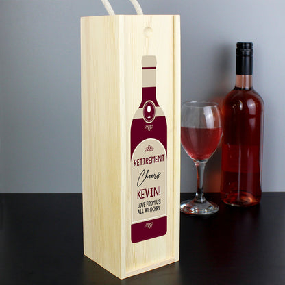 Personalised Free Text Red Wooden Wine Bottle Box from Heartfelt Gifts