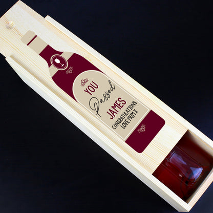 Personalised Free Text Red Wooden Wine Bottle Box - image 4