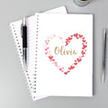 Personalised Confetti Hearts A5 Notebook from Heartfelt Gifts