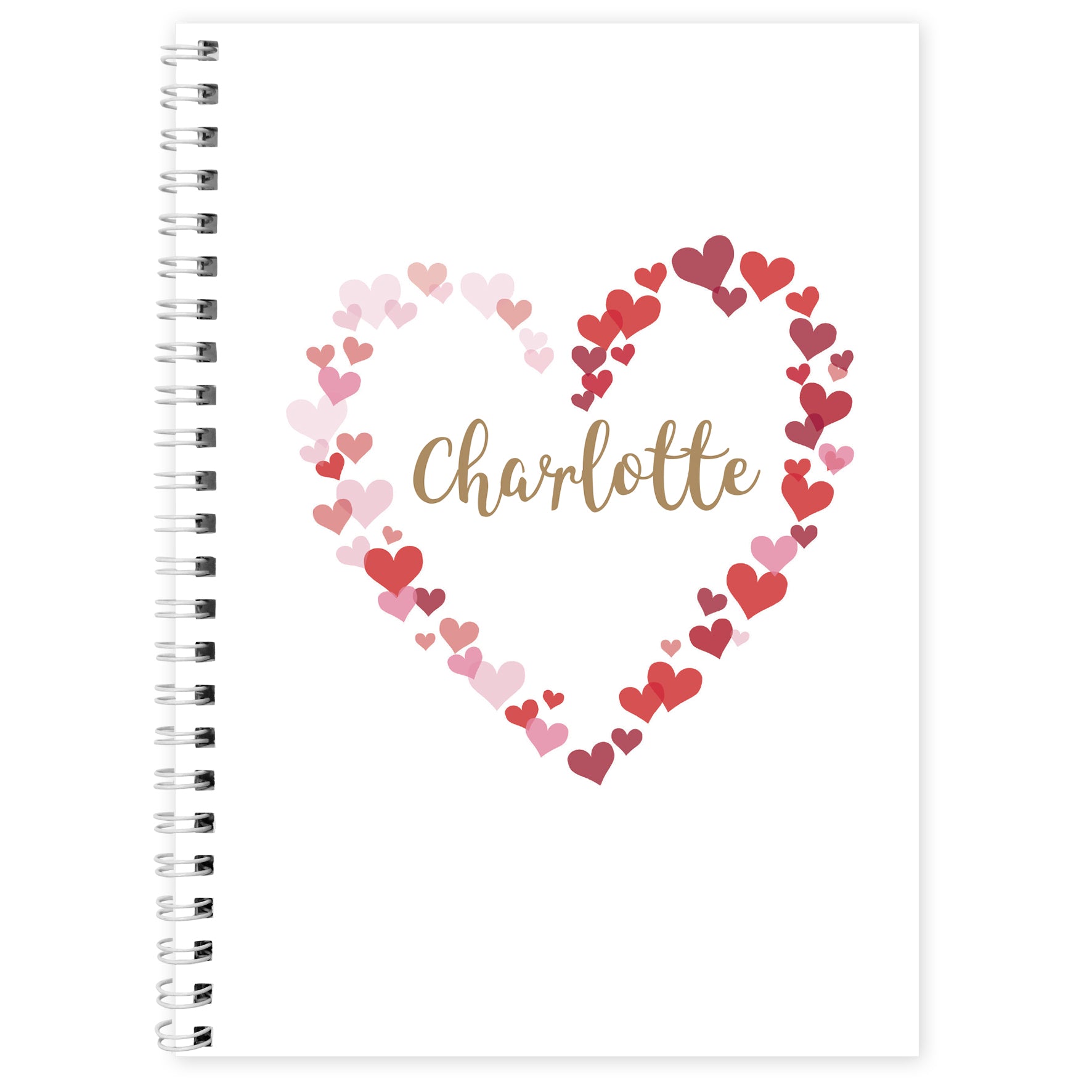 Personalised Confetti Hearts A5 Notebook - image 2