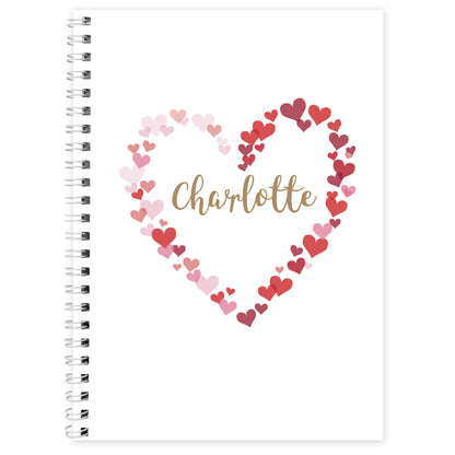 Personalised Confetti Hearts A5 Notebook - image 2
