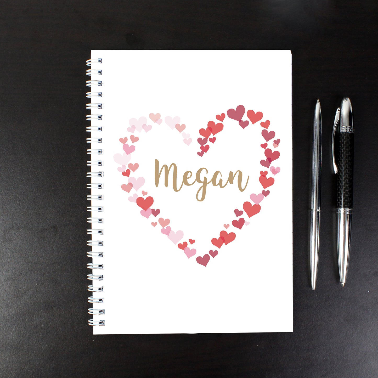 Personalised Confetti Hearts A5 Notebook - image 3