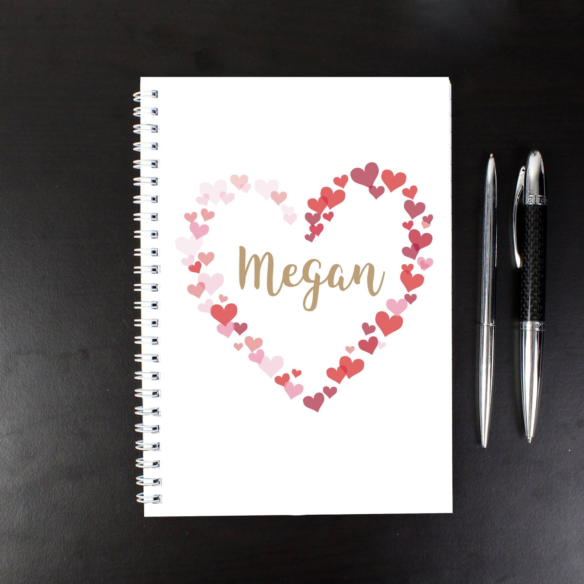 Personalised Confetti Hearts A5 Notebook - image 3
