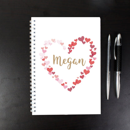 Personalised Confetti Hearts A5 Notebook - image 3