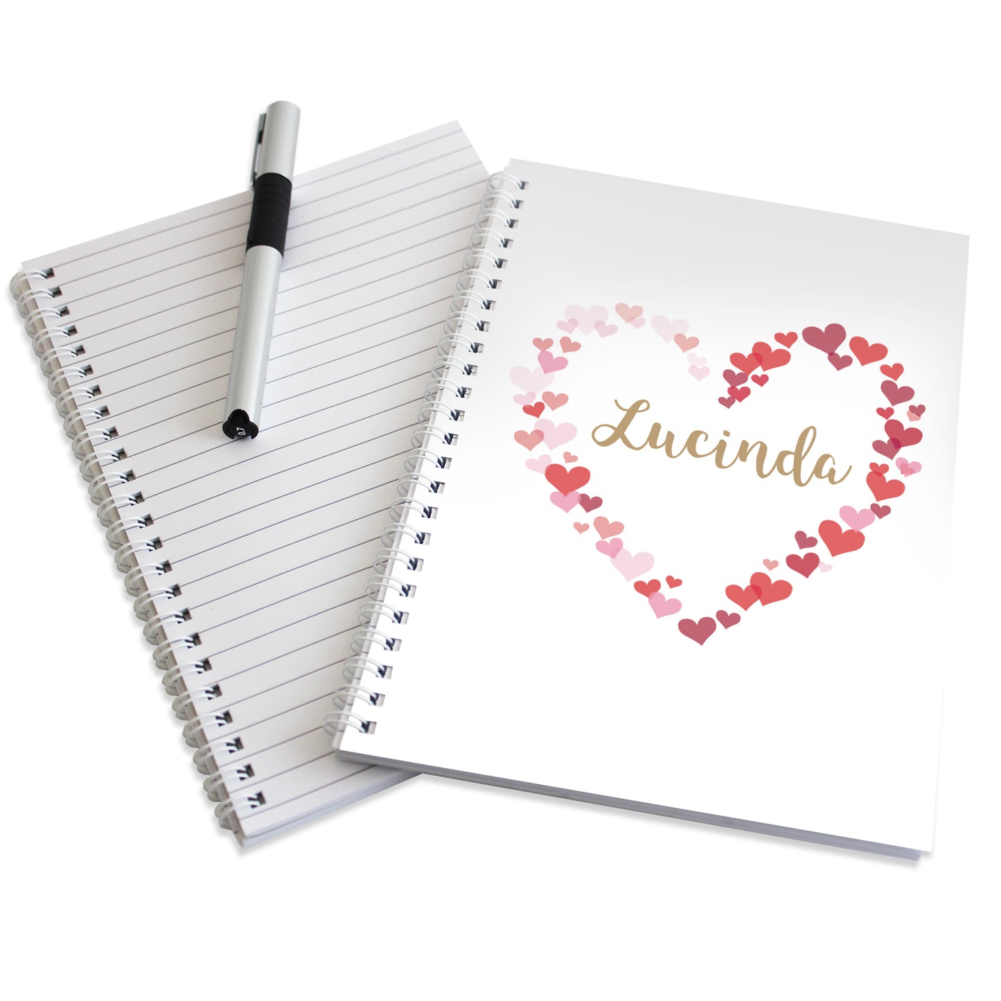 Personalised Confetti Hearts A5 Notebook - image 4
